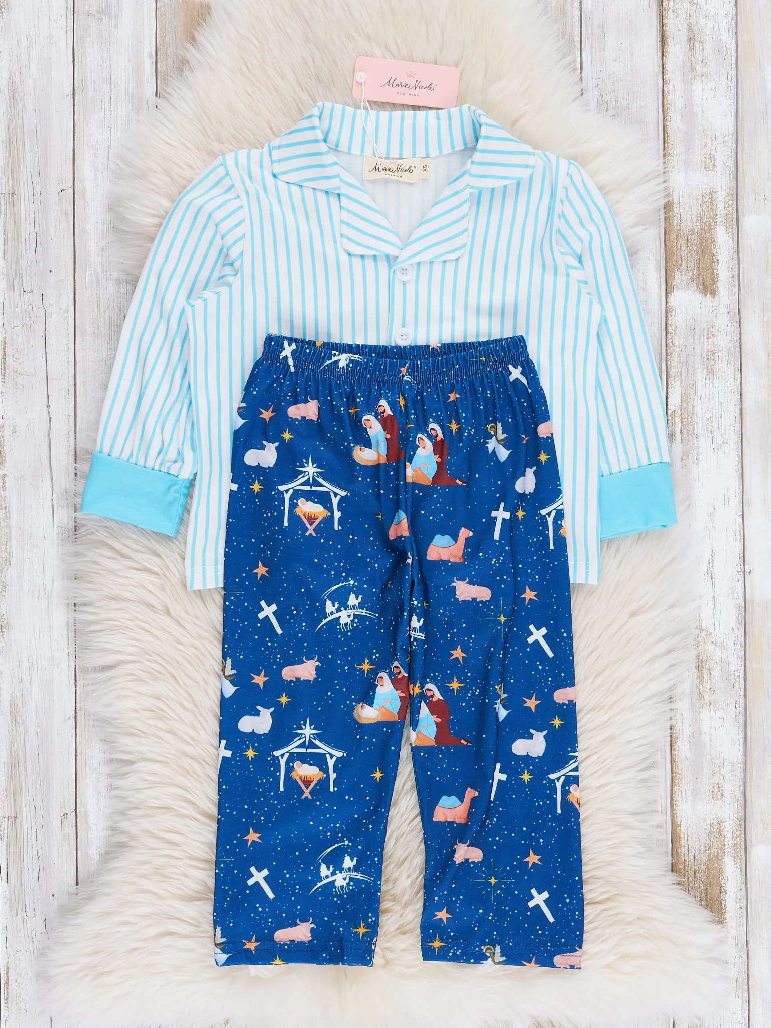 Blue Nativity Pajamas