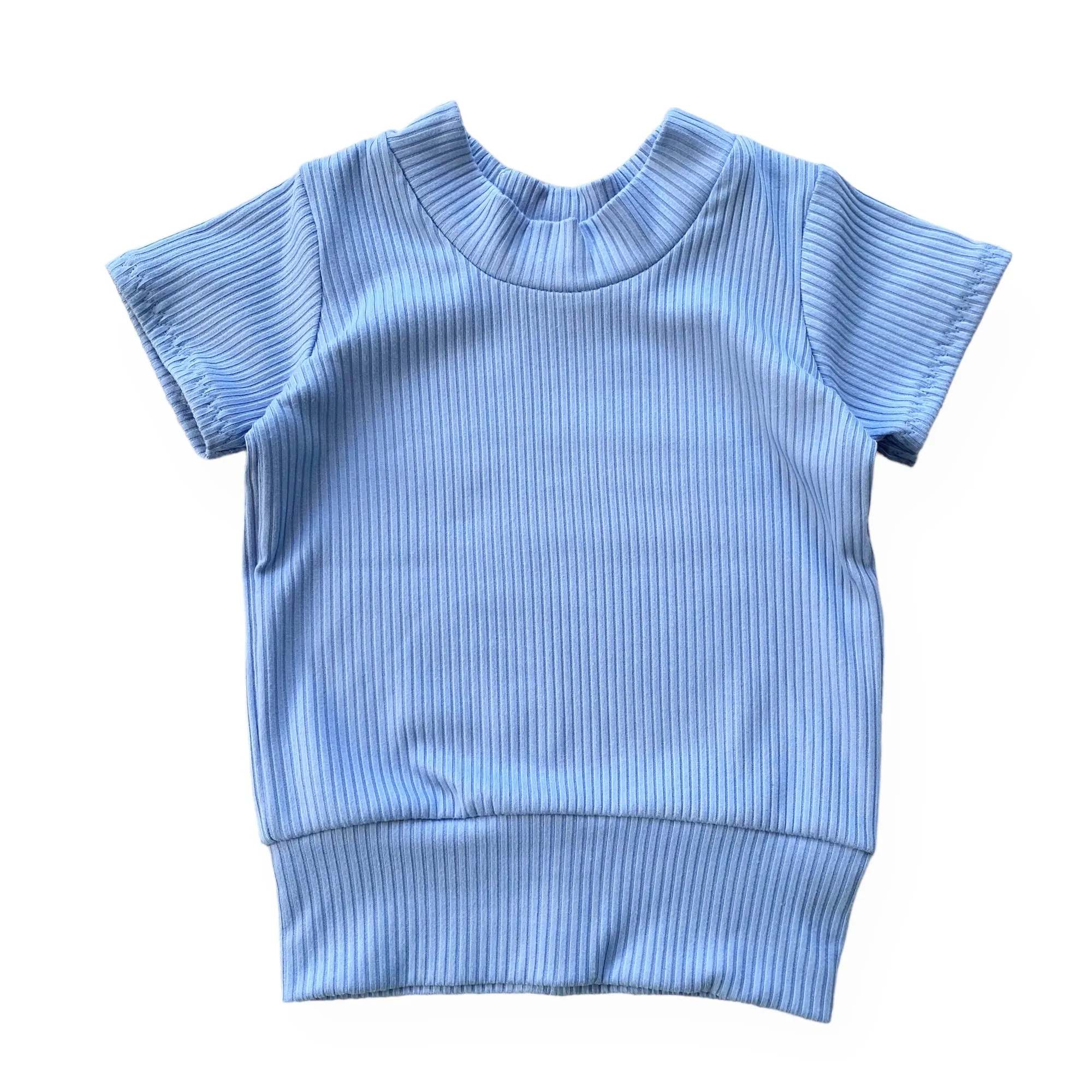 Blue Ribbed Summer Lounge Top