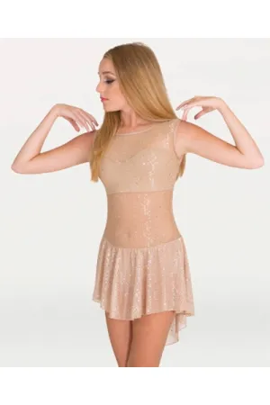 Body Wrappers TW316 Child Twinkle Open Back Attached Sweetheart Neck Dress