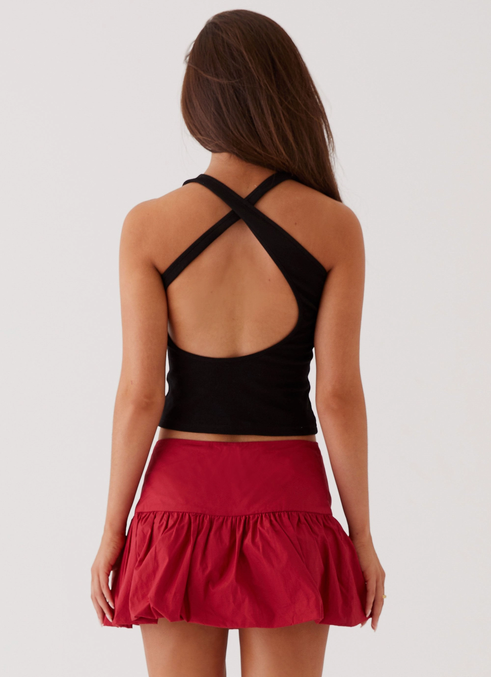 Hotel California Low Rise Mini Skirt - Red Stay Fresh Travel Essential