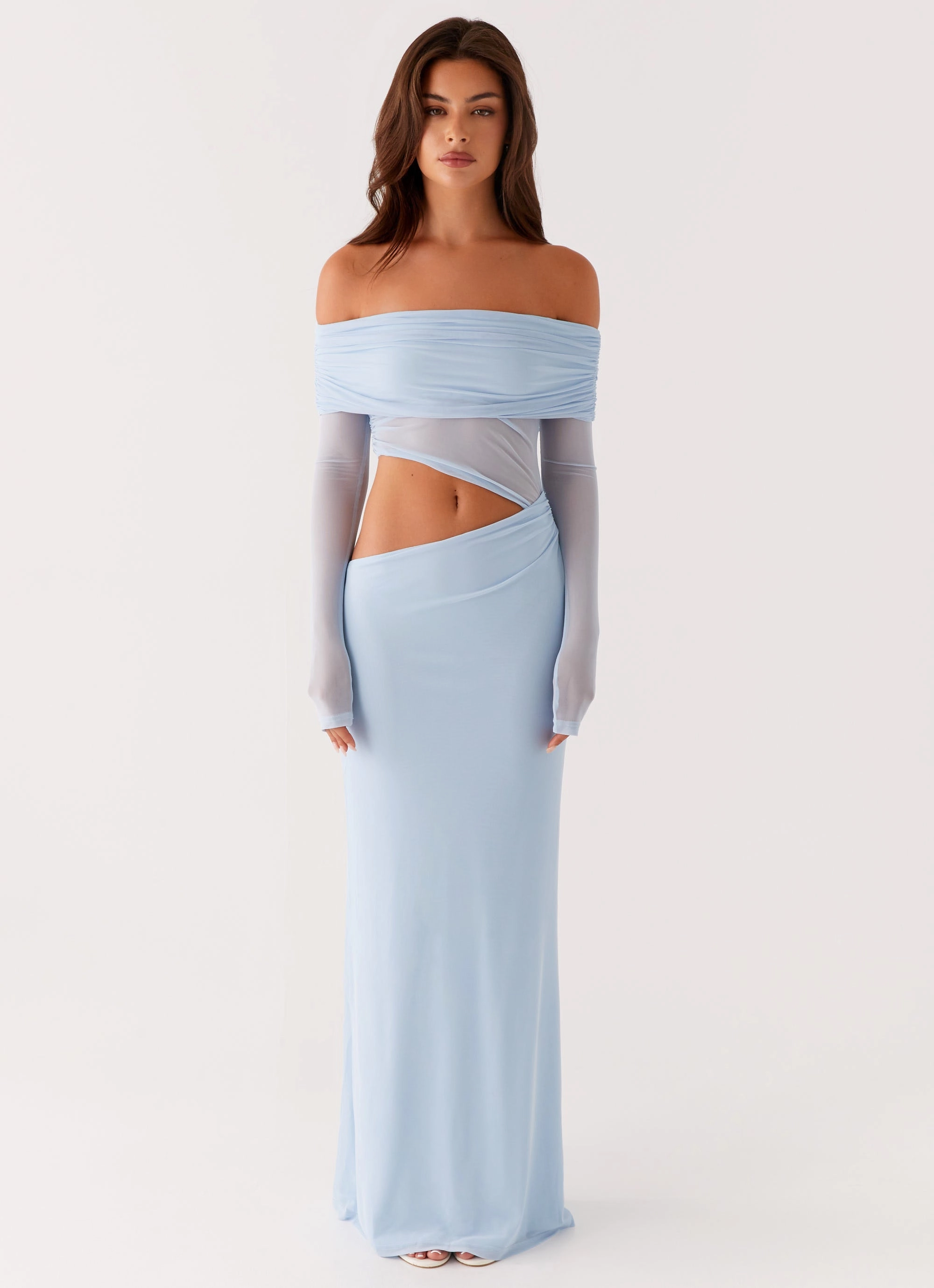 Bodycon Silhouette Emery Maxi Dress - Blue Fair trade color block