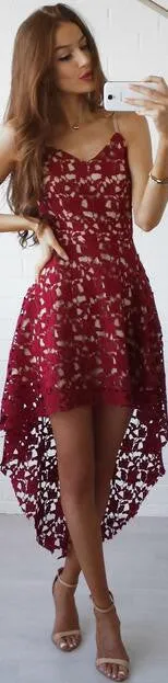 Bohemian Irregular Lace Spaghetti Strap Dress