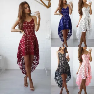 Bohemian Irregular Lace Spaghetti Strap Dress