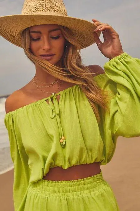 Bohemian Lace-up Top Short Two-piece Set