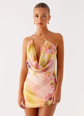 Bohemian Bliss Mesh Mini Dress - Sunburst Floral Boho Style Work Favorite Chic And Comfortable Bohemian Bliss Mesh Mini Dress - Sunburst Floral