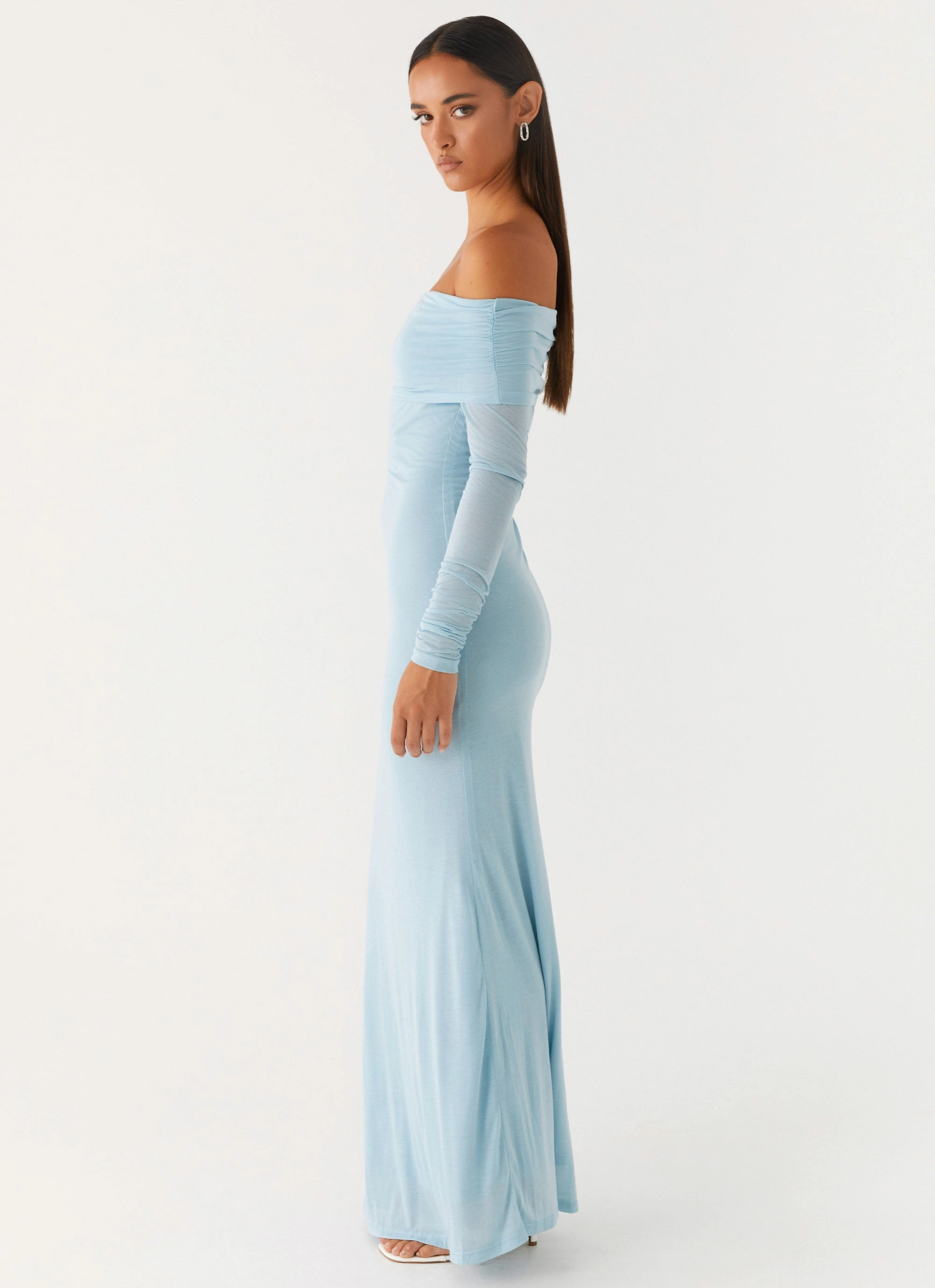 Cocoa Long Sleeve Maxi Dress - Blue Lounge Vibes Smart Fashion