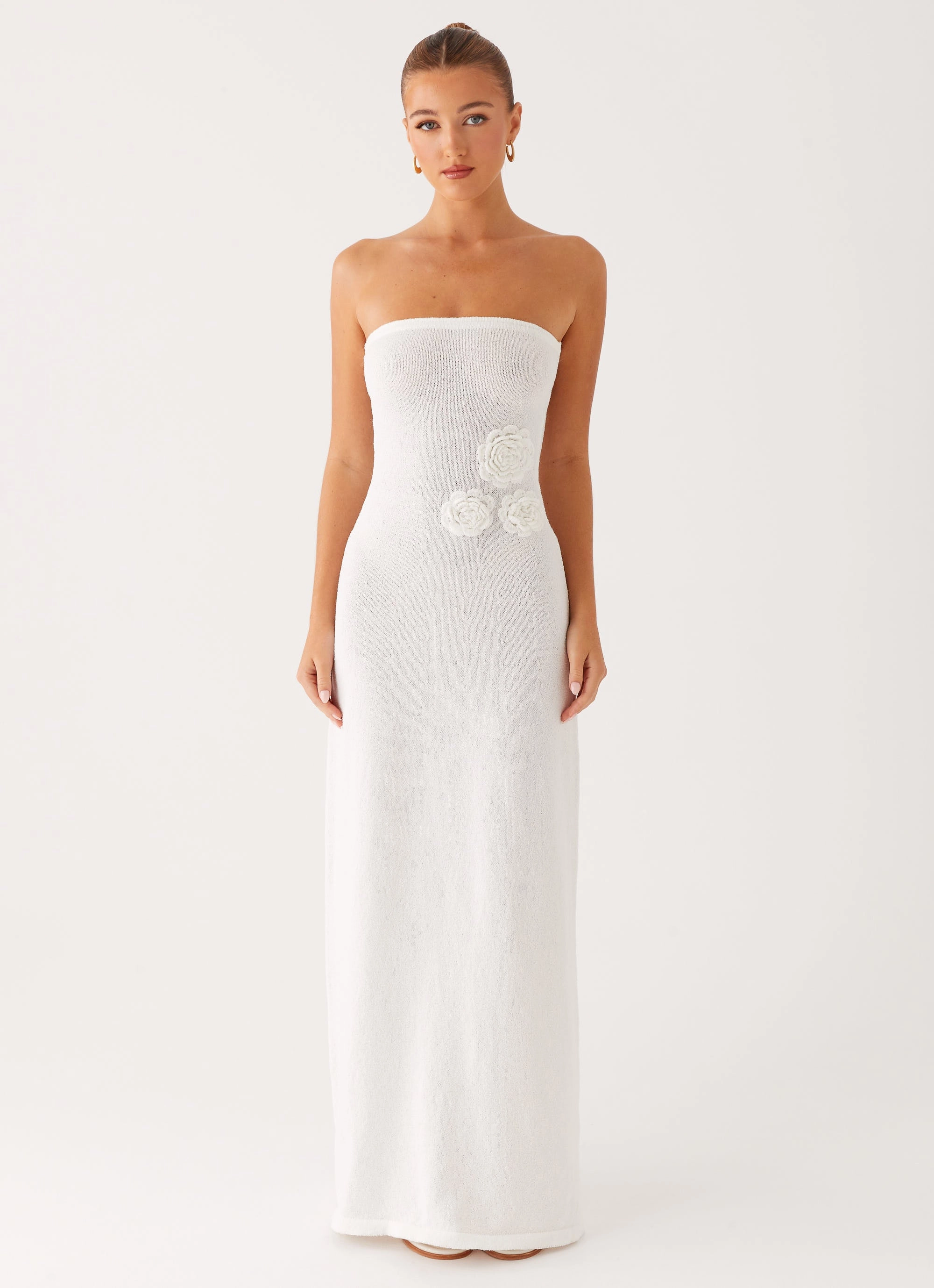 Arli Strapless Maxi Dress - Ivory Airy Comfort Feel Good
