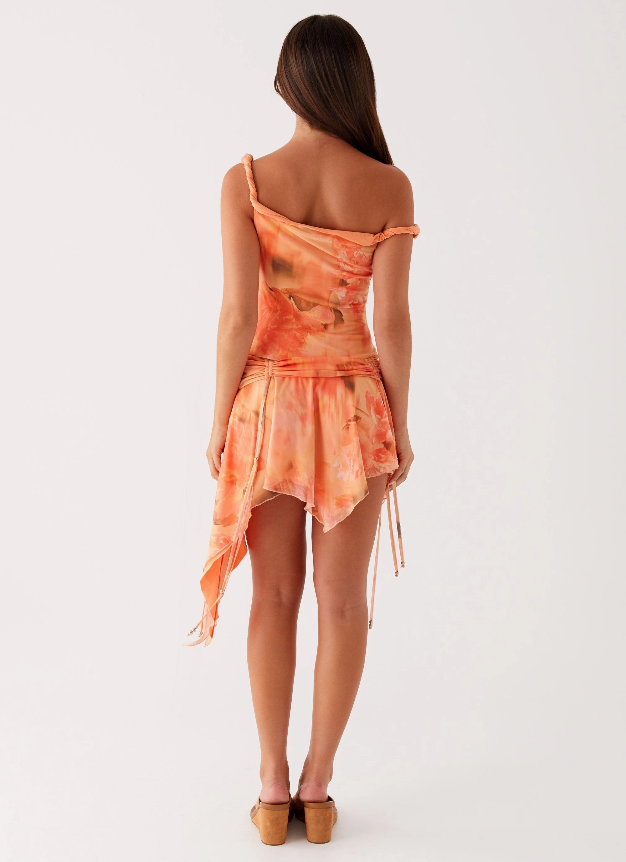 Catch Up Mini Dress - Sunset Floral Chic and Stylish Flattering Silhouette Wear