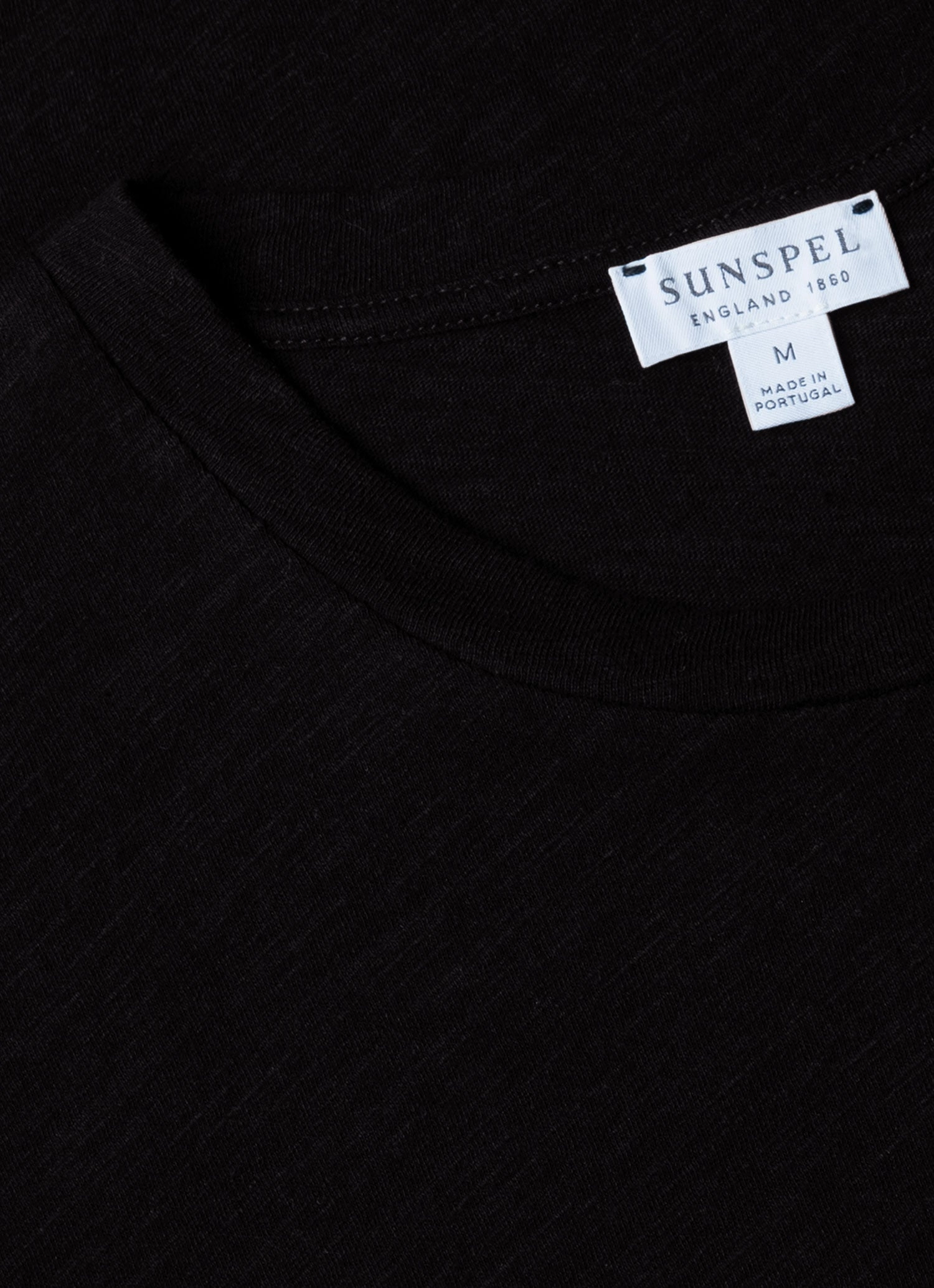 Men's Cotton Linen T-shirt in Black Formal Style