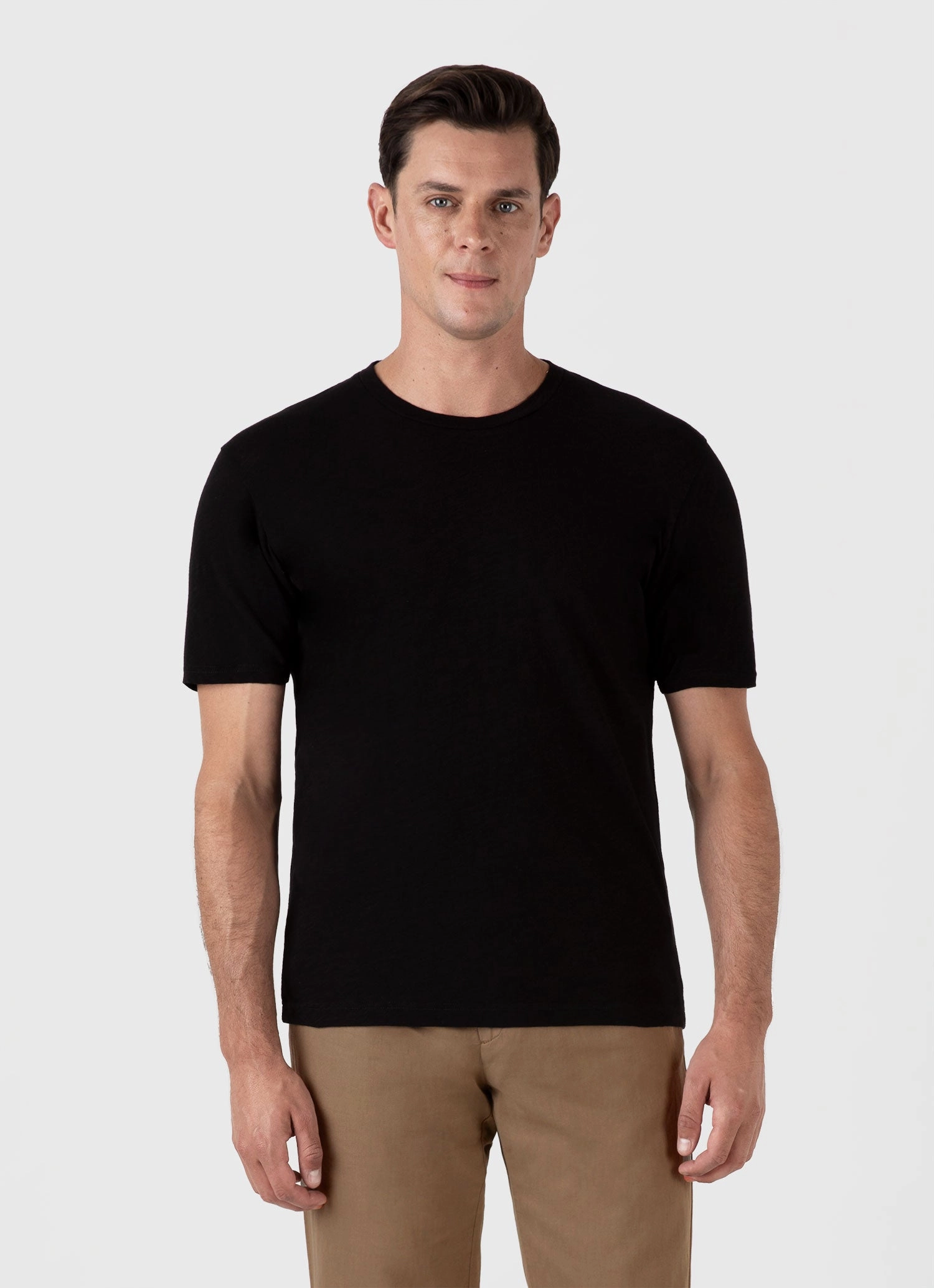 Cozy Design Fit Men's Cotton Linen T-shirt in Black