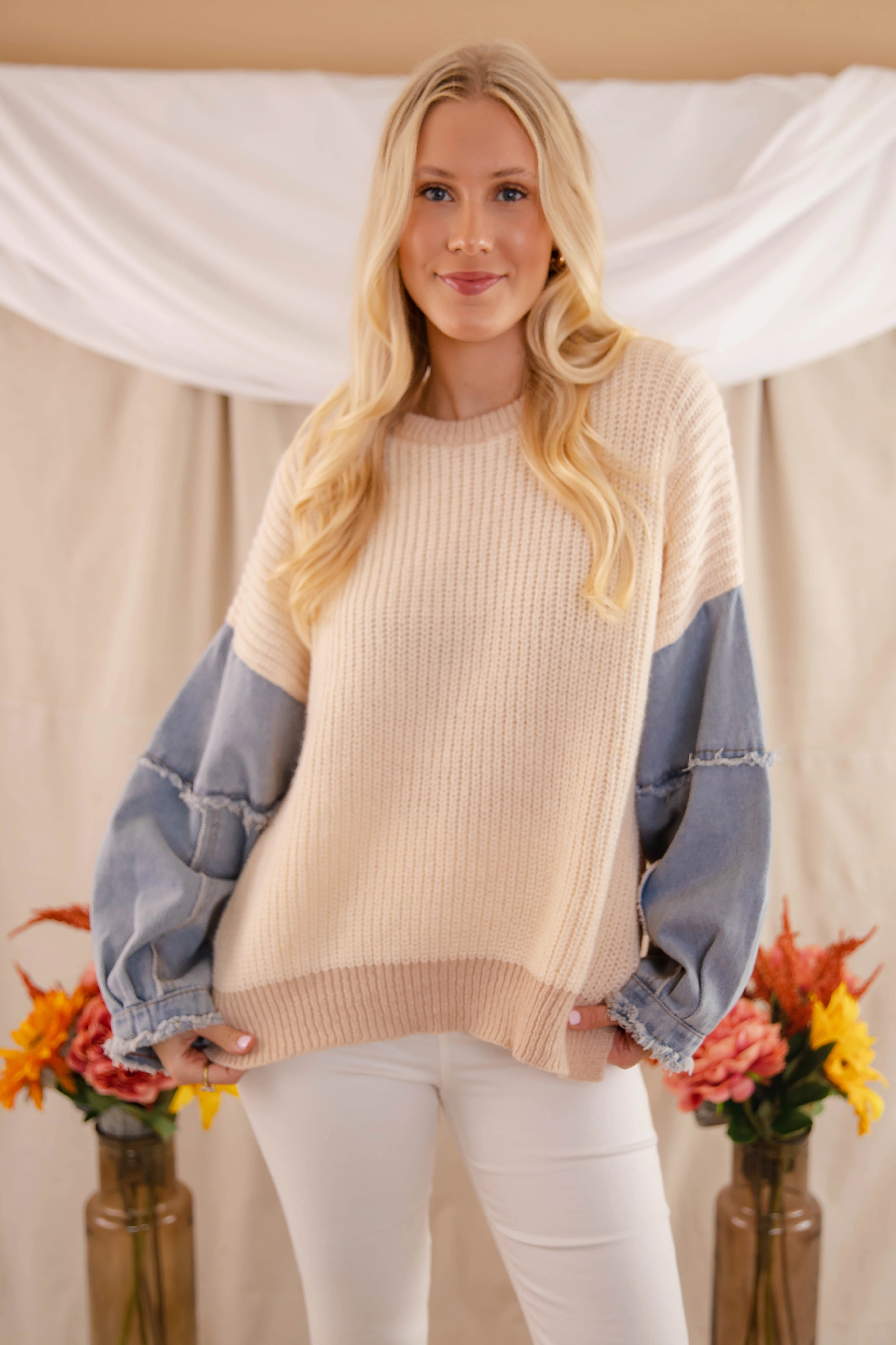 HoodedVersion RESTOCK: Best Of Both Worlds Sweater-Taupe