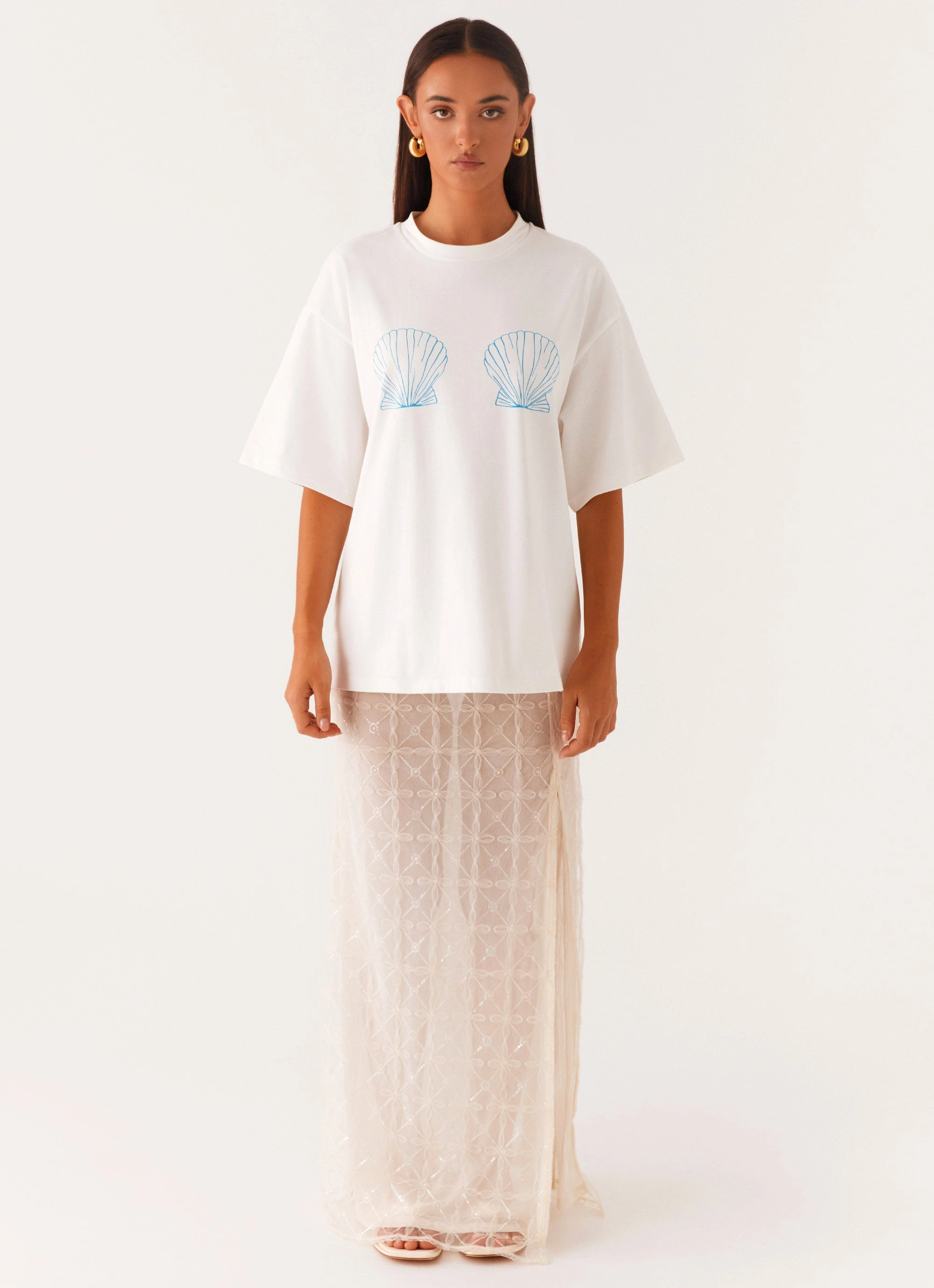 Trendy Shirt AntiStatic Coating Born To Have Fun Oversized Graphic Tee - Blue Shell