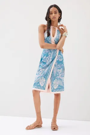 Botanical Skirt Set - Teal and Pink Knot Detail Botanical Skirt Set - Teal and Pink Semi Sheer