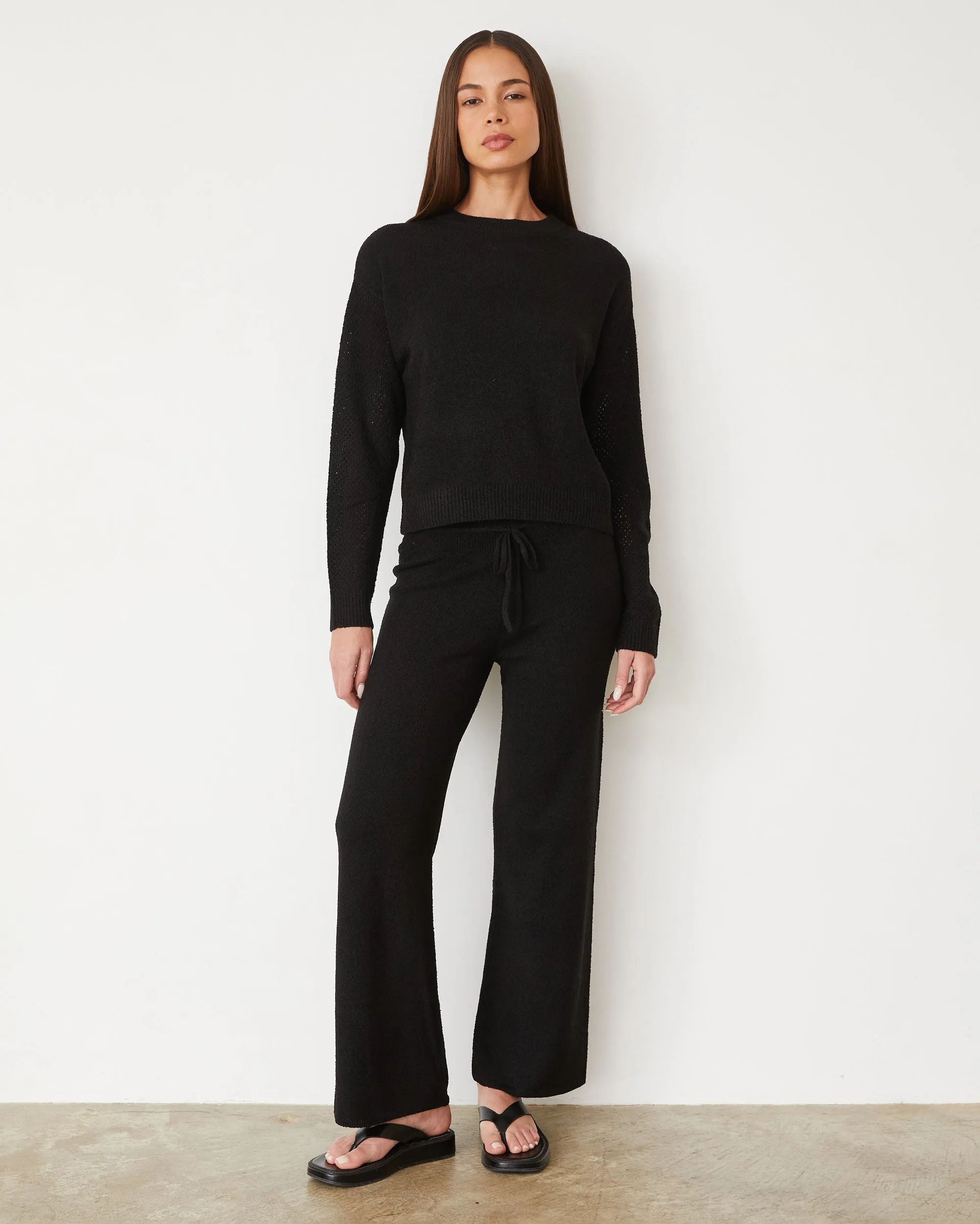 Trendy Cut Boucle Knit Relaxed Pant