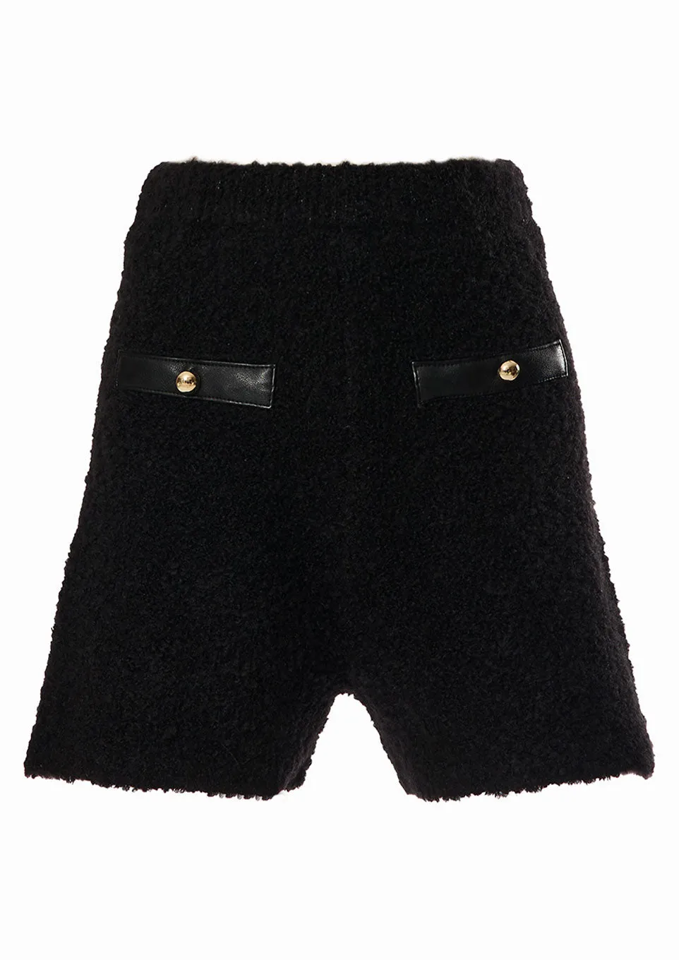 Boucle knit tops×short pants