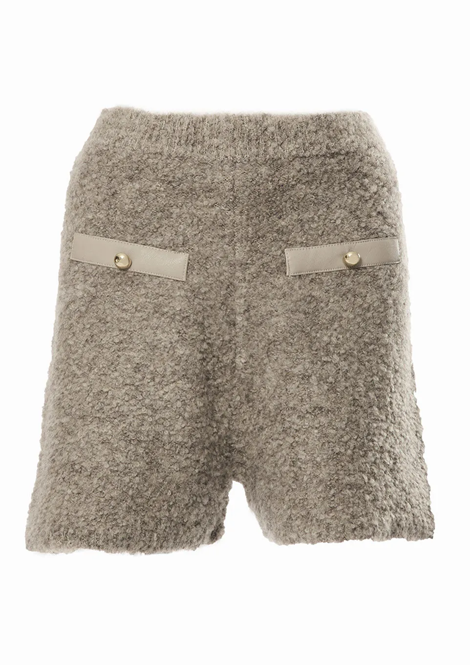 Boucle knit tops×short pants