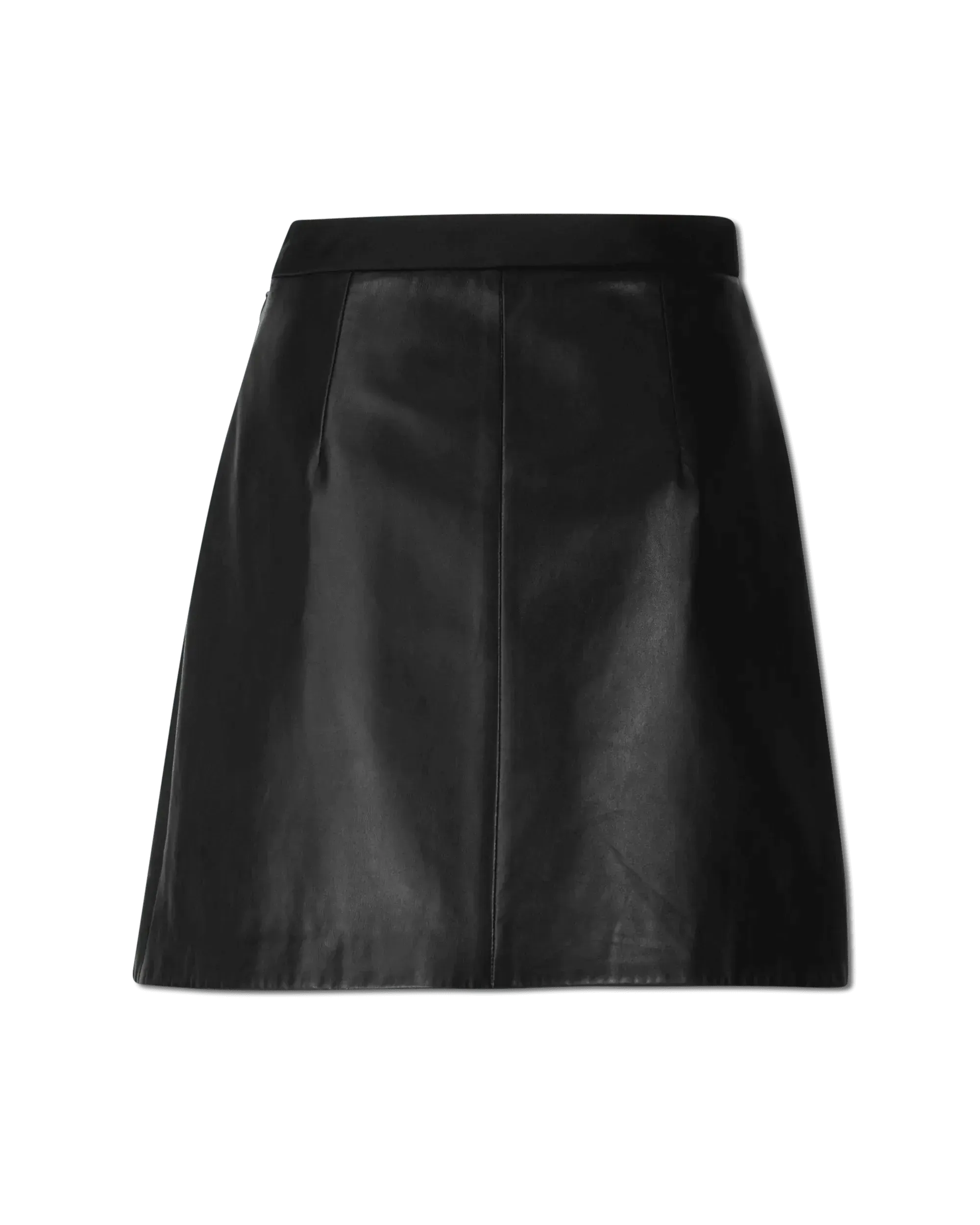 Bow Detail Leather Mini Skirt