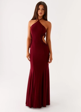 Bow detail Jemima Maxi Dress - Raspberry Wine Jemima Maxi Dress - Raspberry Wine Fresh Stitch
