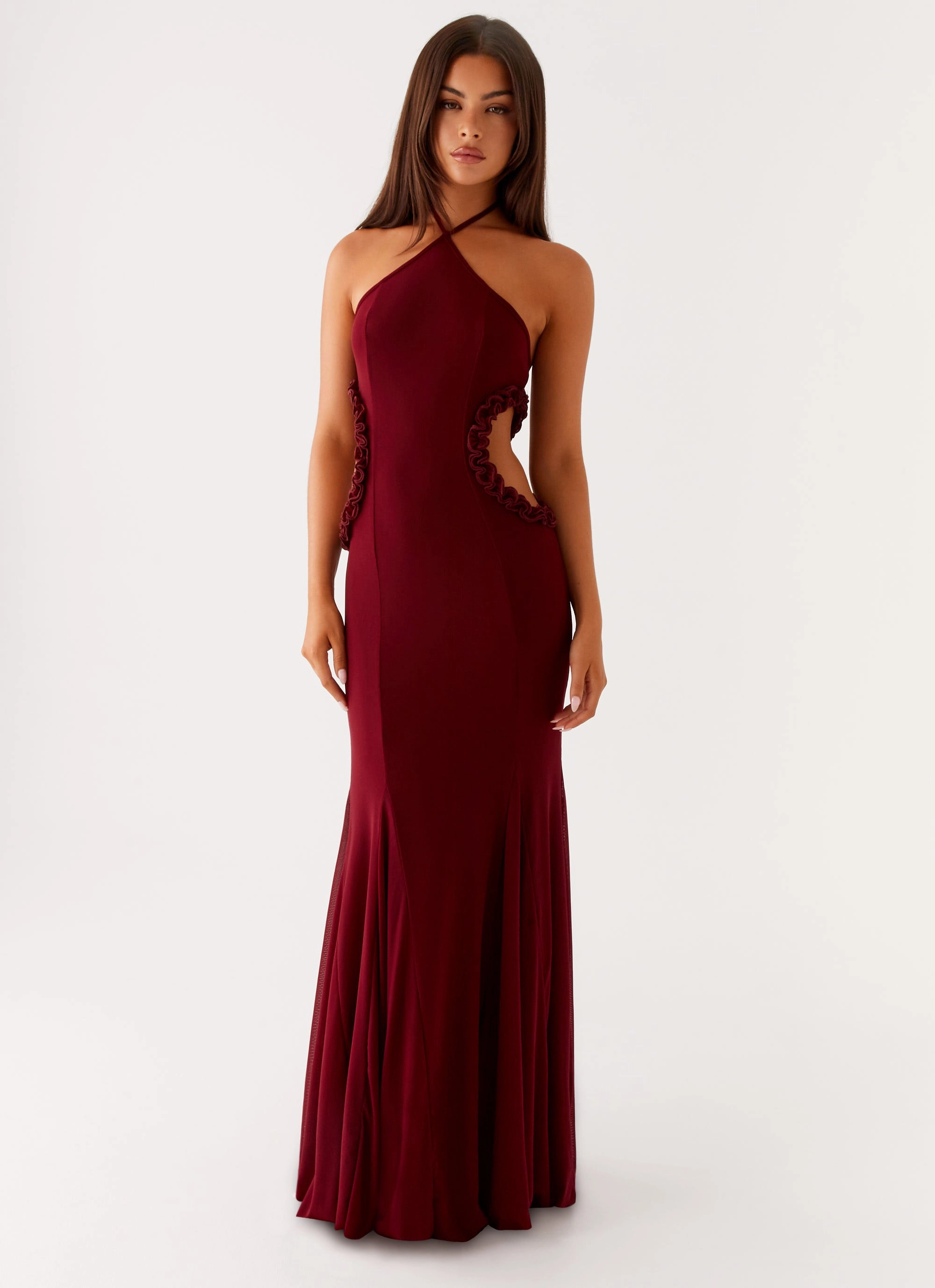 Jemima Maxi Dress - Raspberry Wine Fresh Stitch