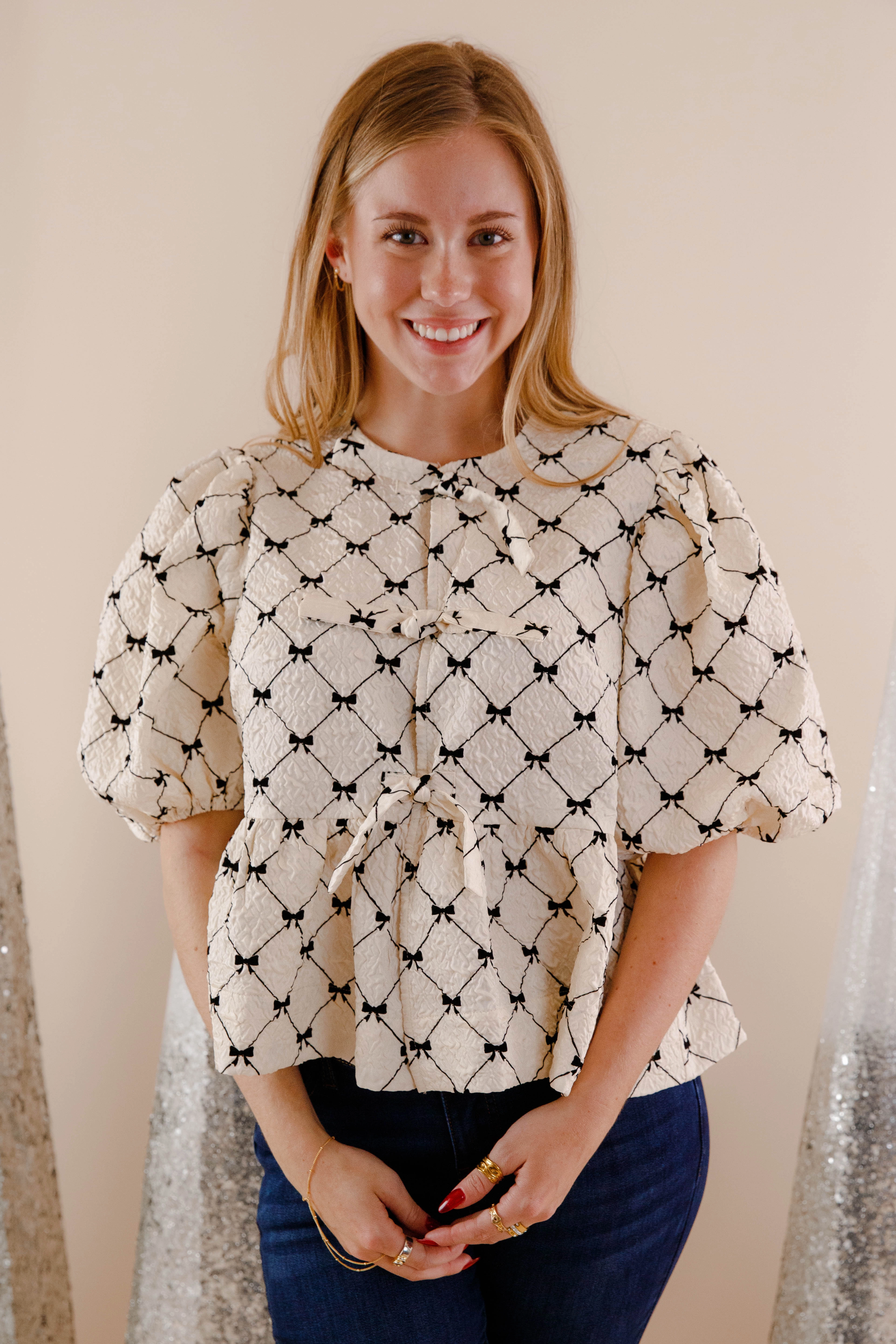 Compression Fit Anti Pilling Bow Down Blouse