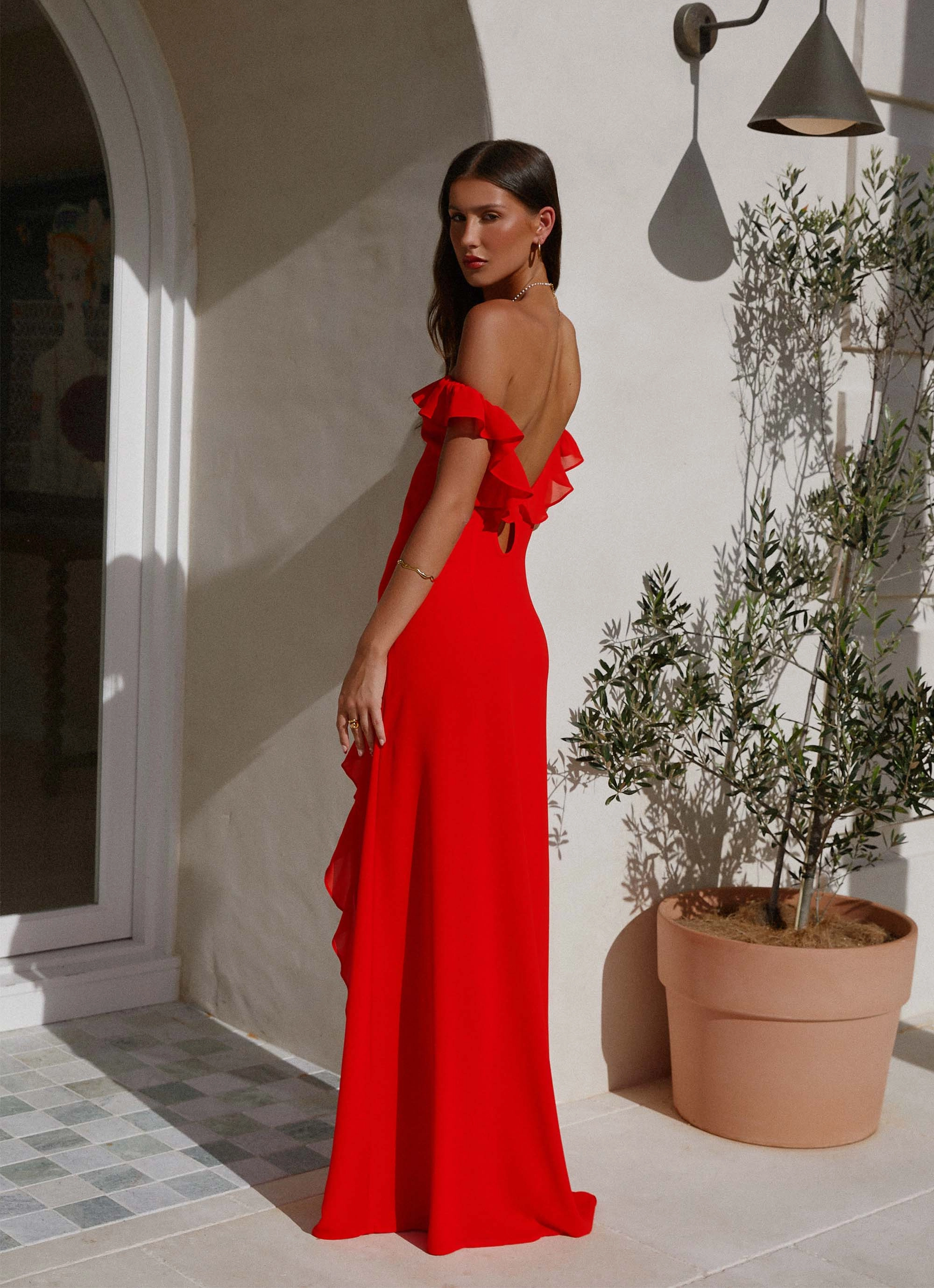 Braxton Maxi Dress - Red Mature Glam