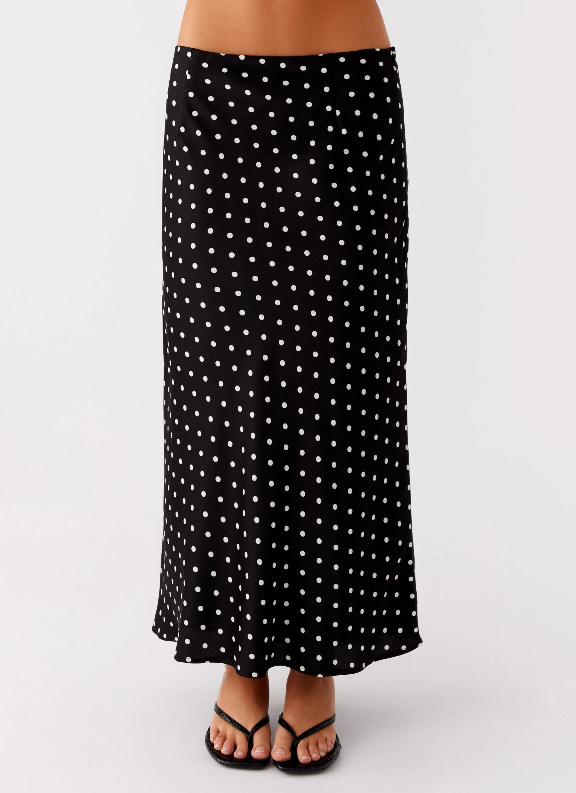 light colors Weekend Fashion Breanne Midi Skirt - Black Polka Dot