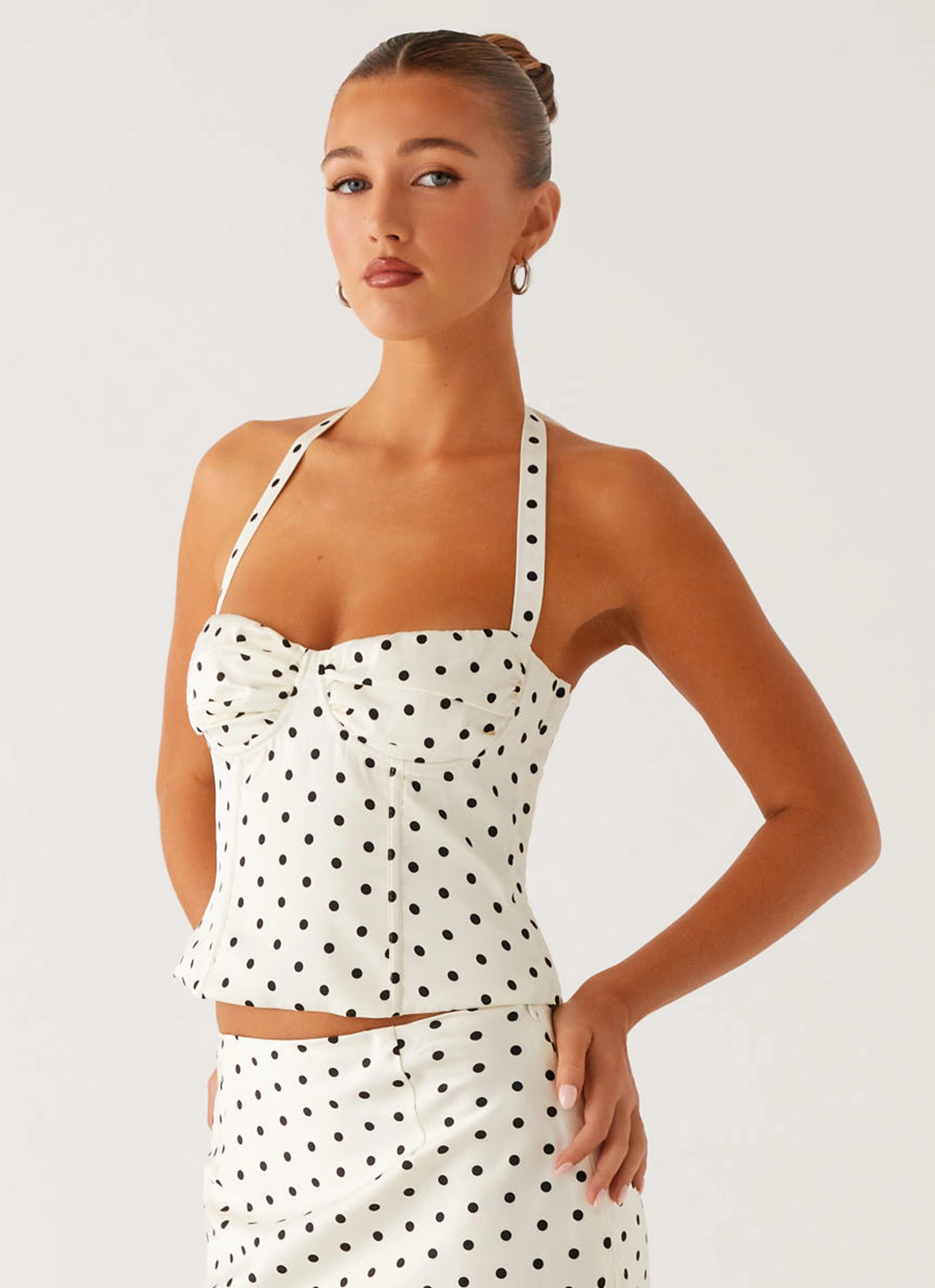 OdorResistantTechnology Breanne Top - White Polka Dot