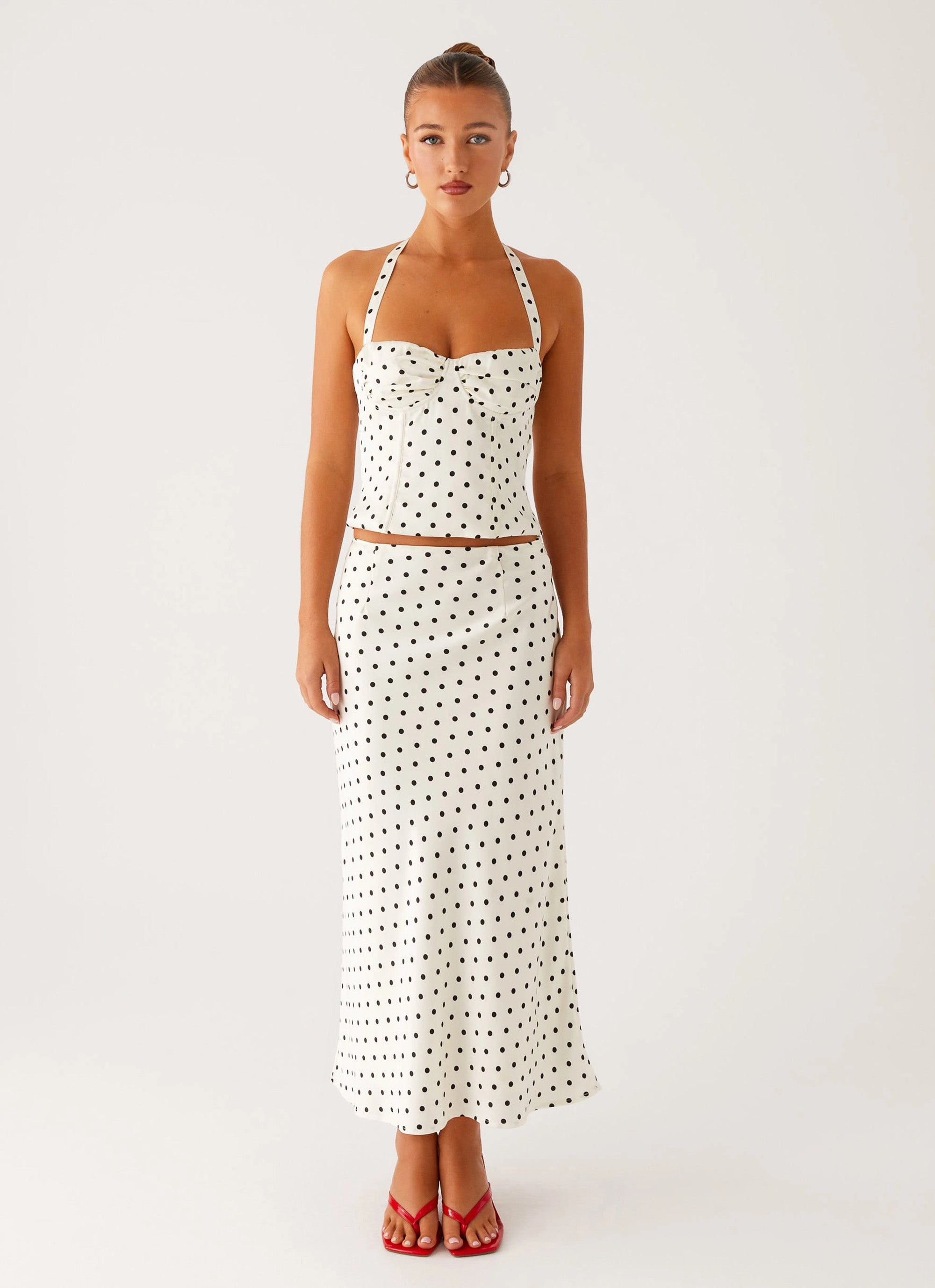 Breanne Top - White Polka Dot BreathableBack