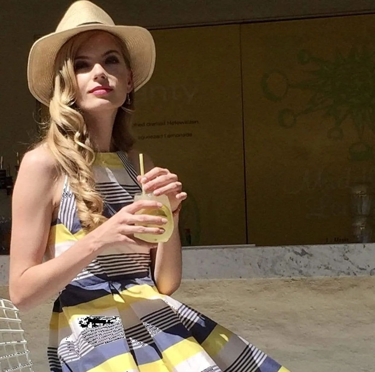 Clean Mood Tonal-Panel Mandy Dress - Gold