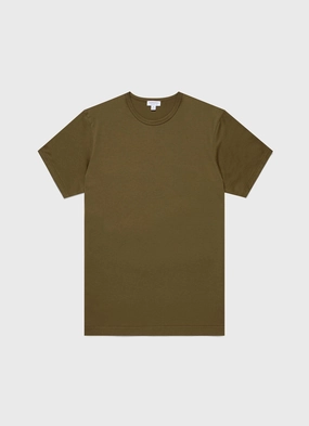 Breathable Waistband Men's Classic T-shirt in Olive Green Men's Classic T-shirt in Olive Green Complementary Colors Chic Fashion