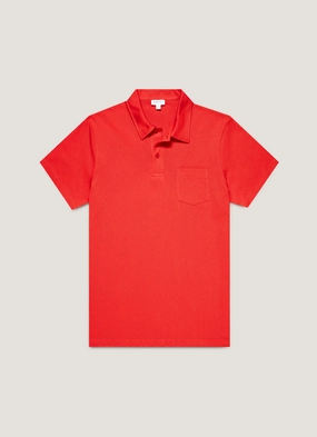 Breathable wear Men's Riviera Polo Shirt in Bright Red Men's Riviera Polo Shirt in Bright Red Outdoor Fit