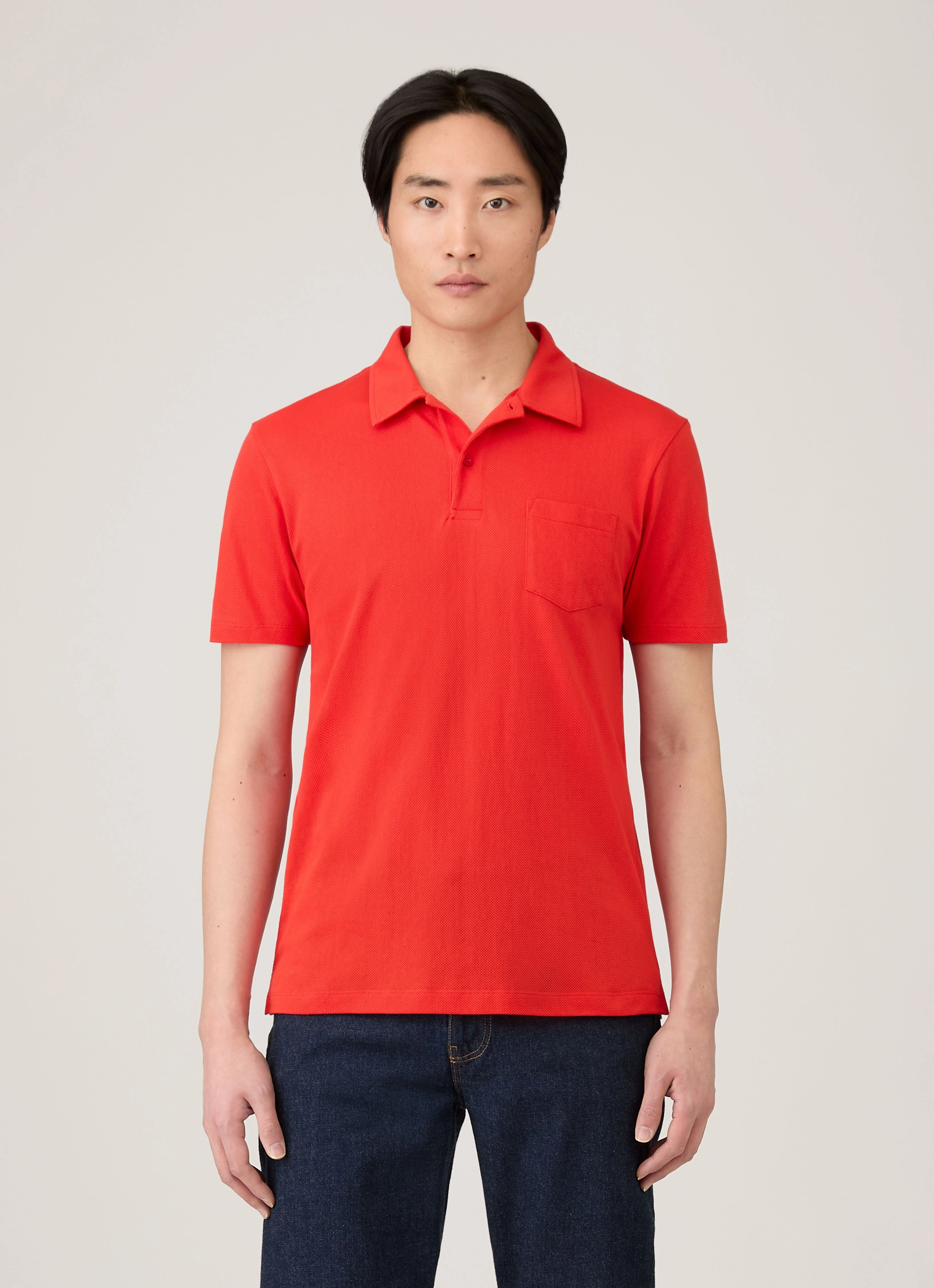 Men's Riviera Polo Shirt in Bright Red Chill Layers