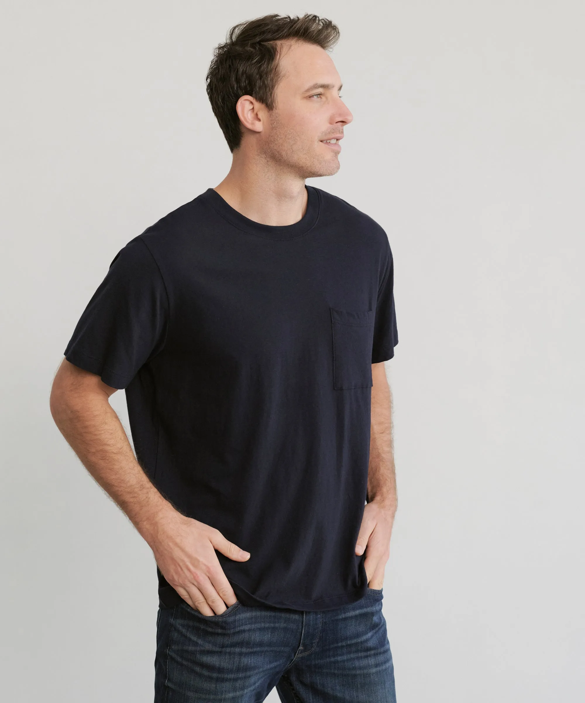 GarmentWashed Texture Men's Vintage Pocket Tee