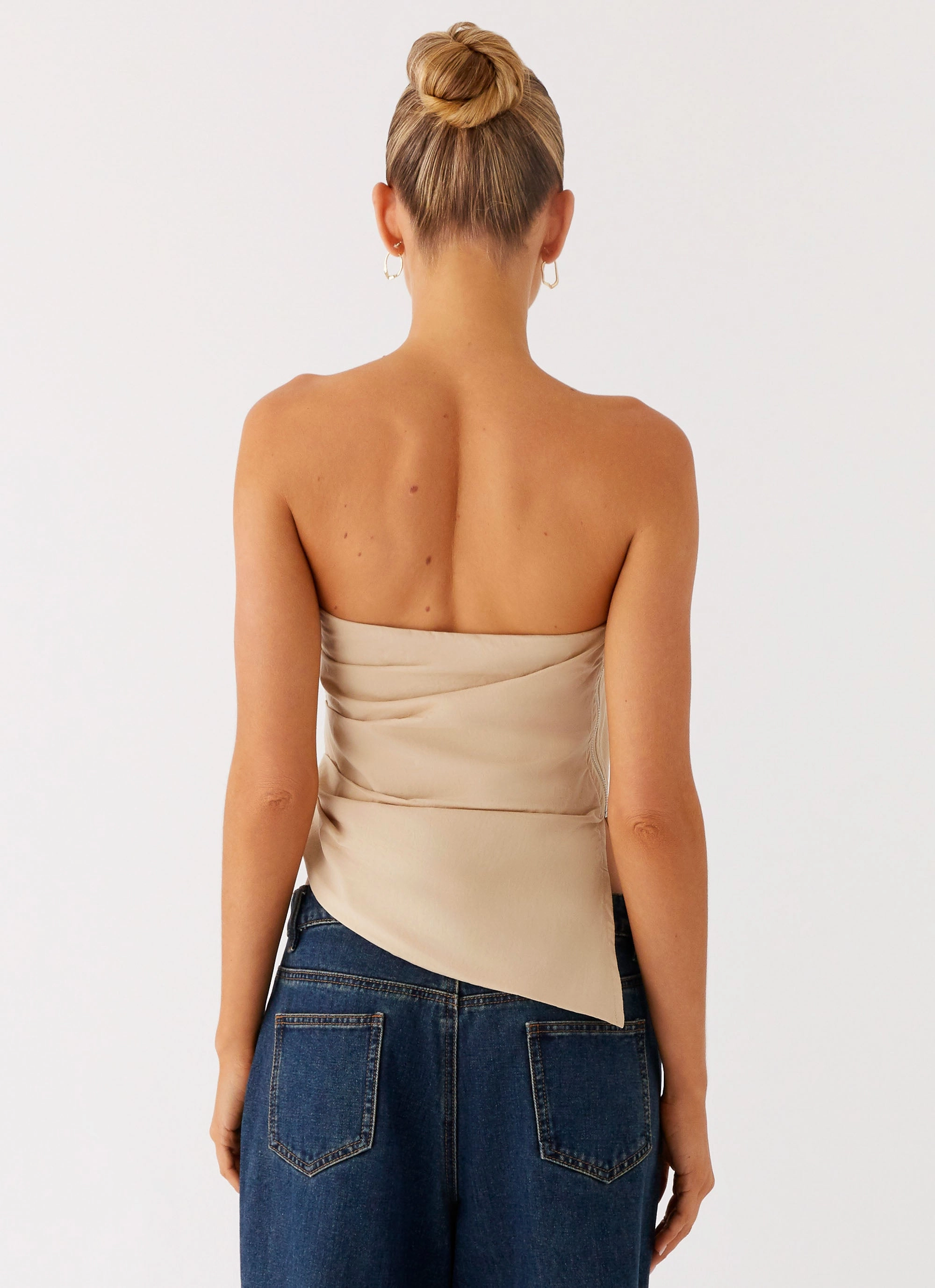 Tagless Design Briana Strapless Top - Tan