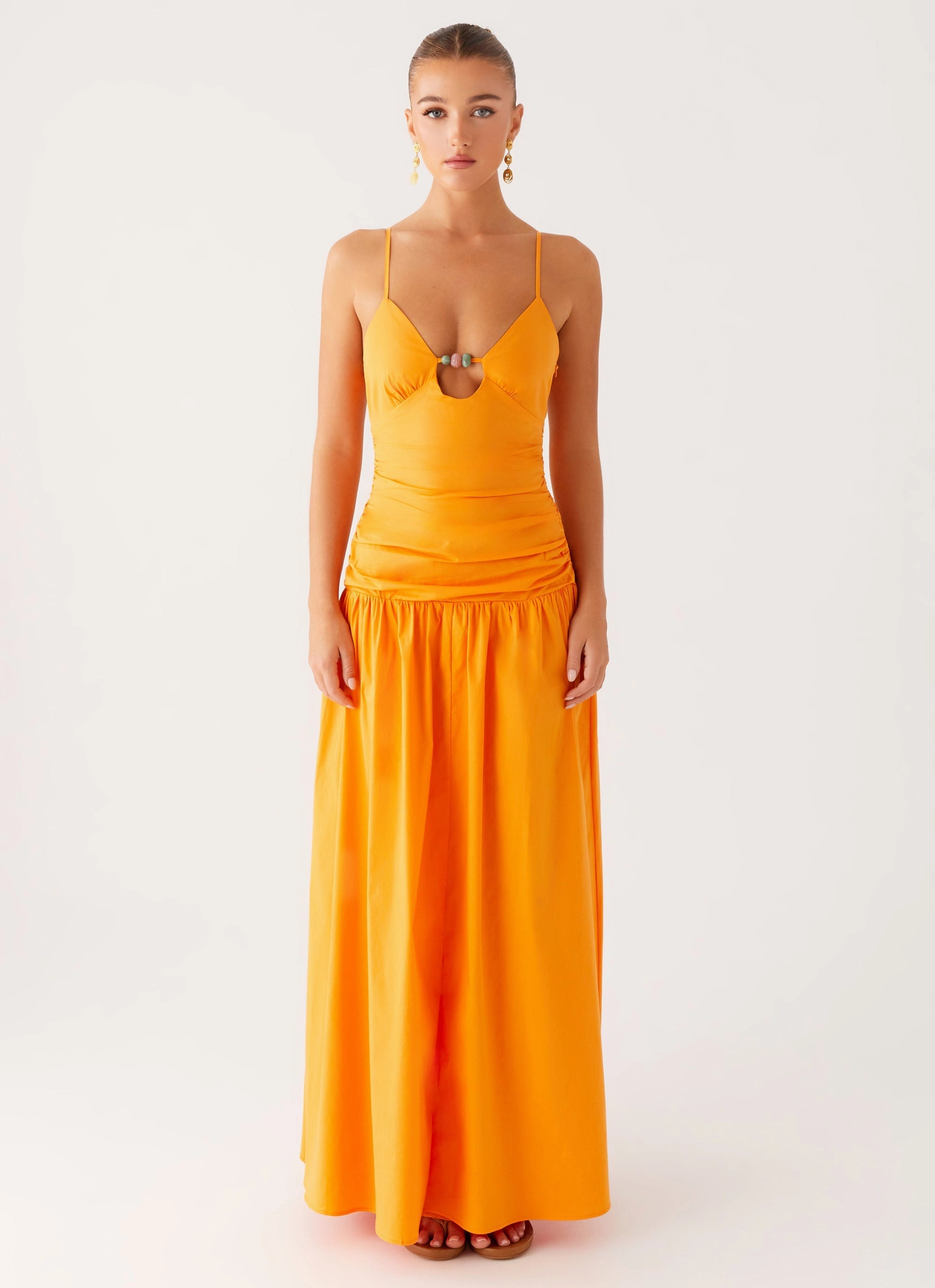 Crisp Detail Chill Friendly Avani Maxi Dress - Orange