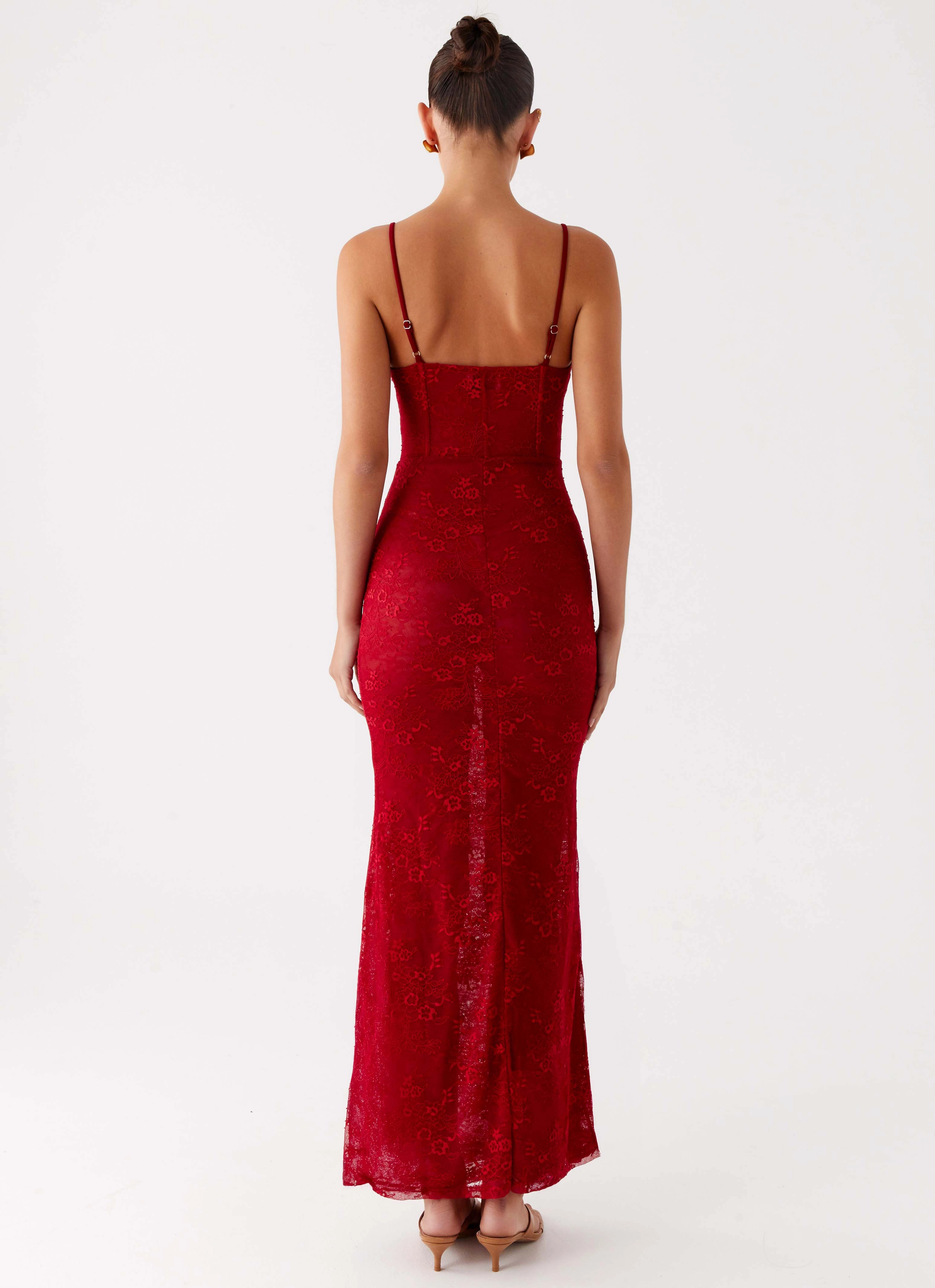 Rosa Corset Maxi Dress - Red Crisp Silhouette