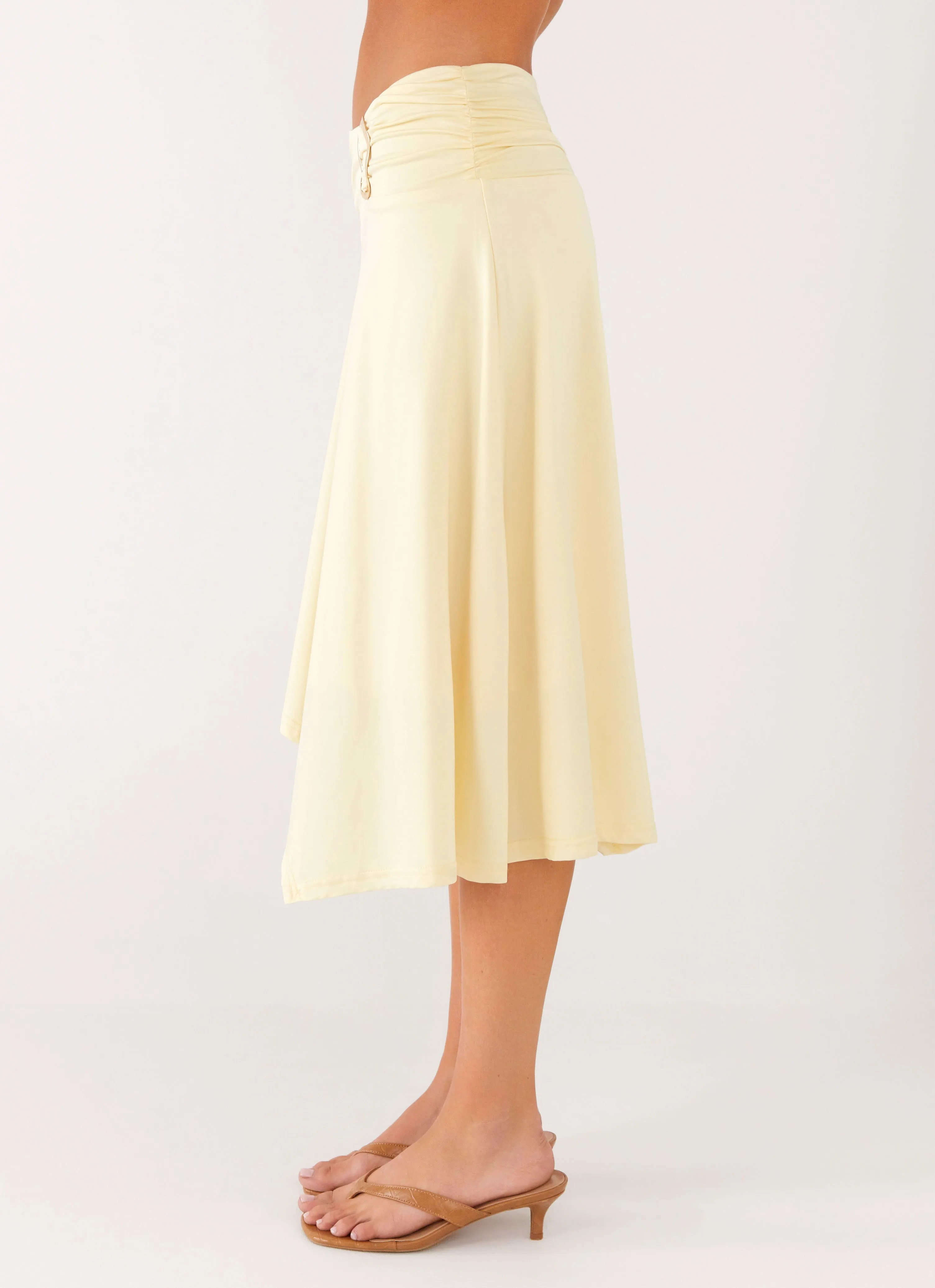 Breathable Wear Fit Brisa Midi Skirt - Butter