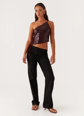 Britley Fitted Trouser - Black Comfy Wearable Comfort Focused Trendy Look Britley Fitted Trouser - Black