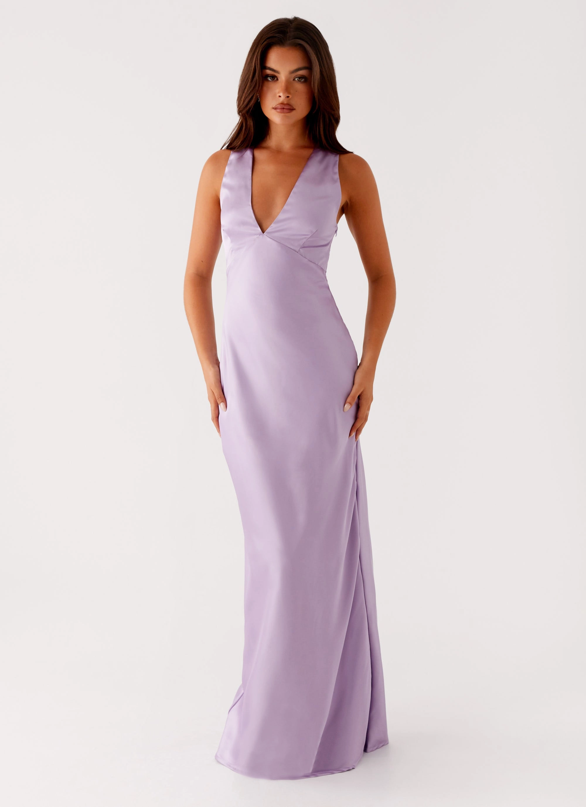 Brody Maxi Dress - Lilac Sustainable-Lining Pleat-Front