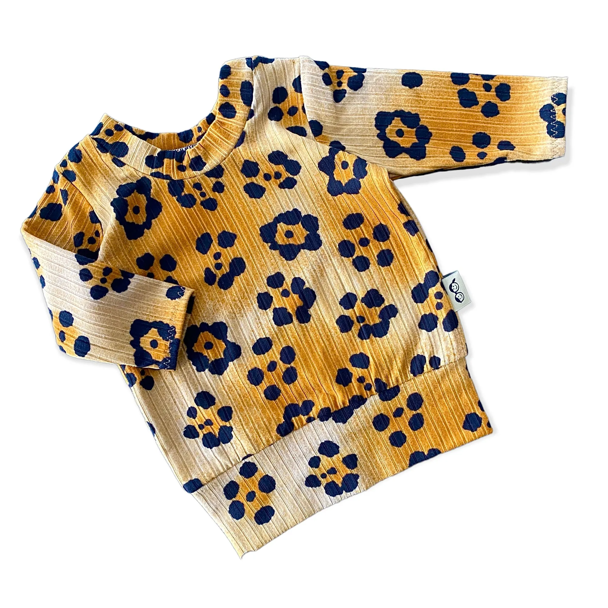 Brown Cheetah Flowers Ribbed Lounge Set
