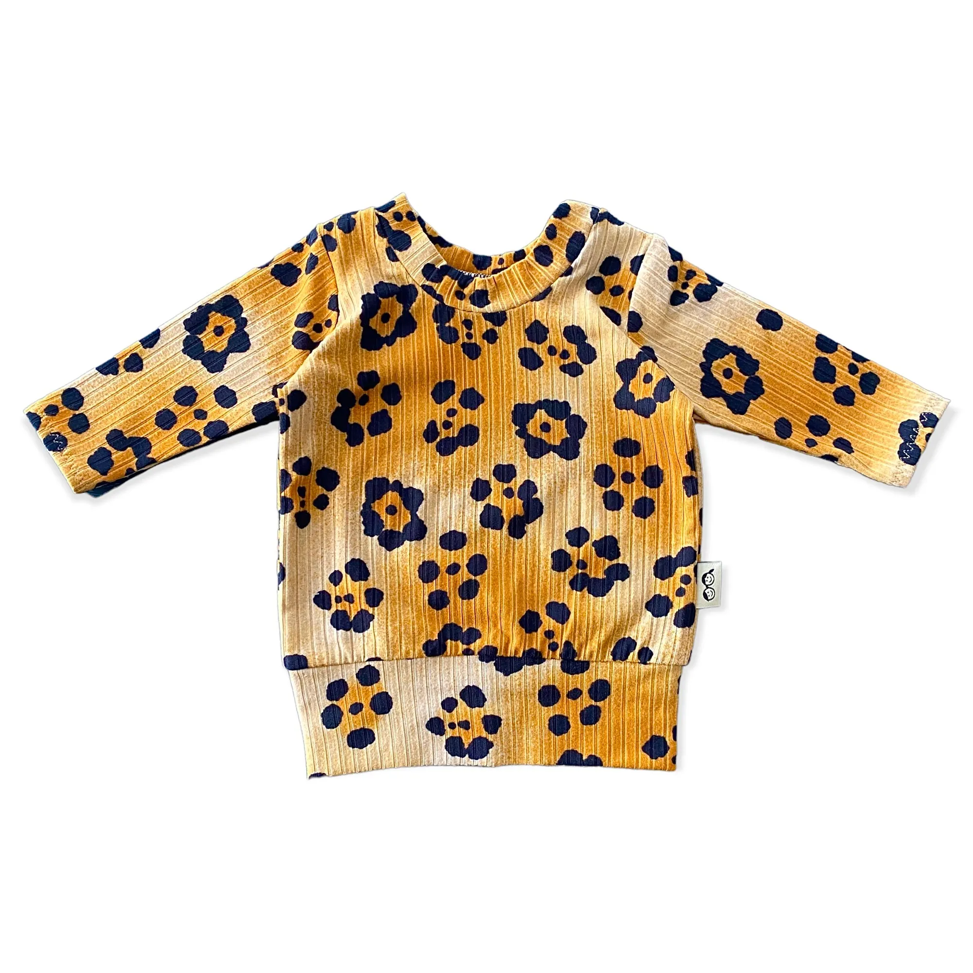 Brown Cheetah Flowers Ribbed Lounge Set