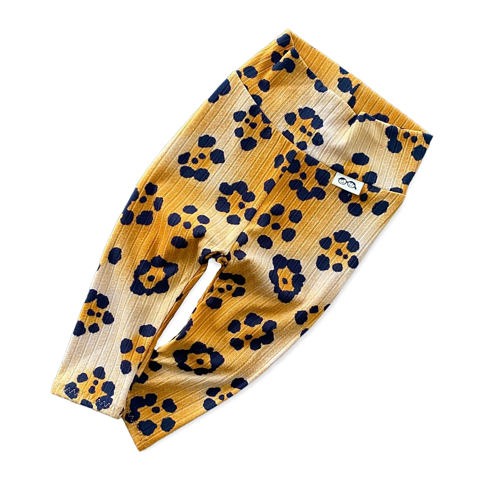 Brown Cheetah Flowers Ribbed Lounge Set