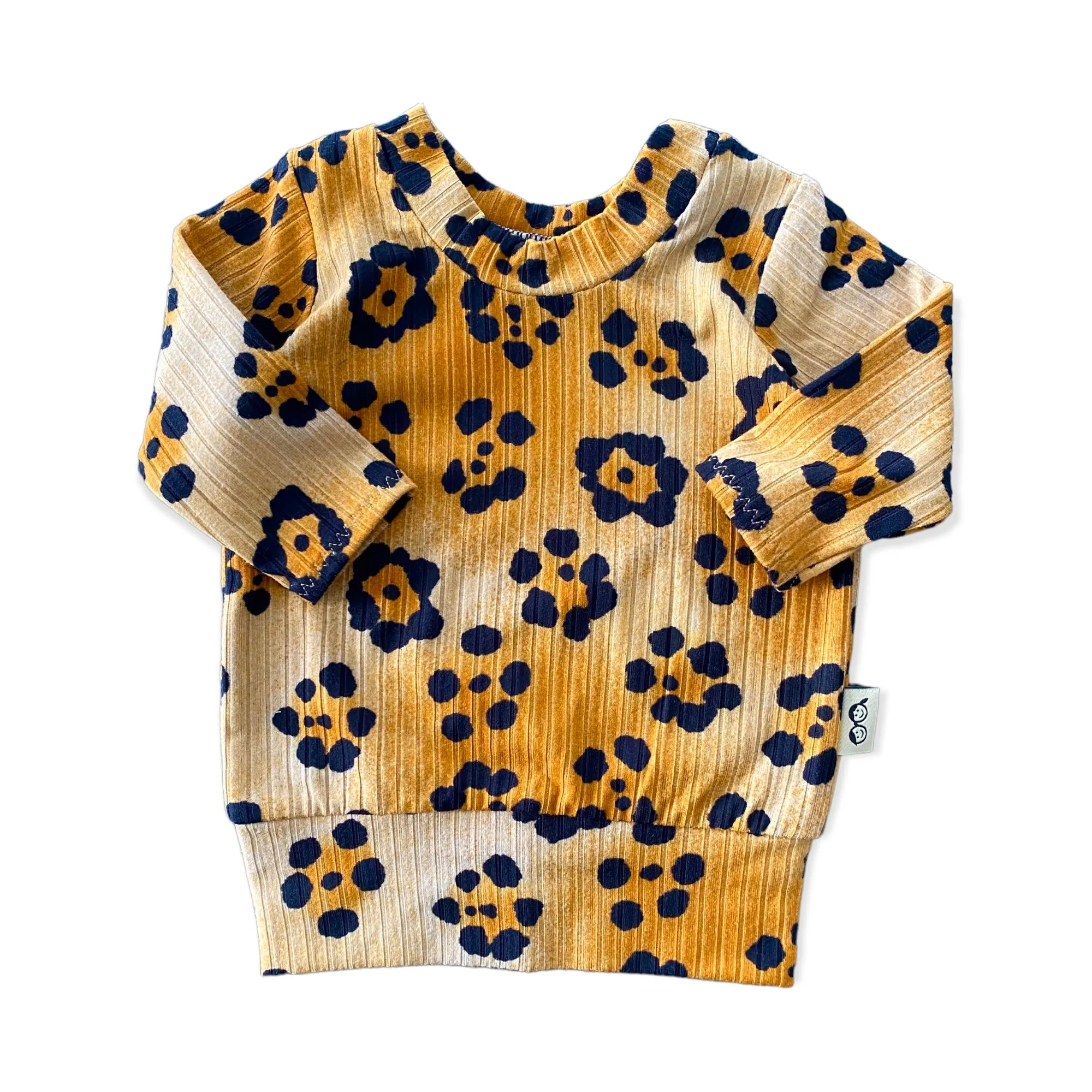 Brown Cheetah Flowers Ribbed Lounge Set