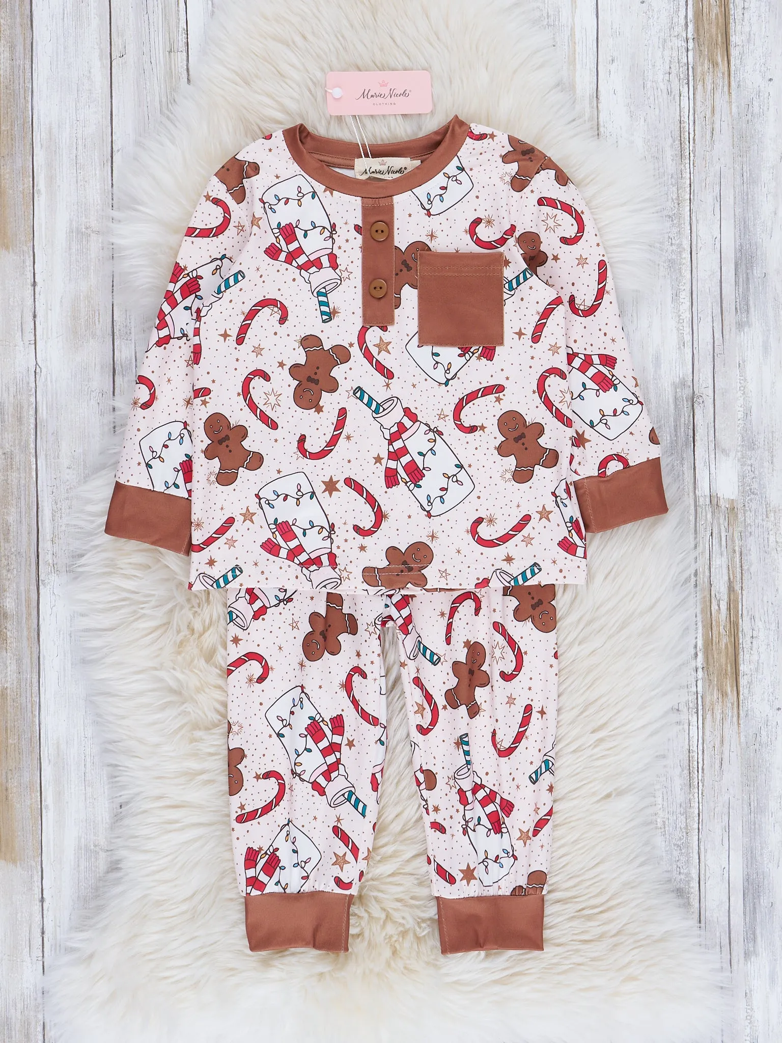 Brown Milk & Gingerbread Cookies Pajamas - Boys & Girls