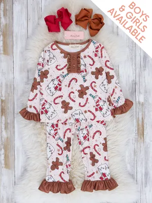 Brown Milk & Gingerbread Cookies Pajamas - Boys & Girls