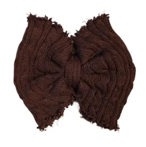 Brown Sweater Bow **Distressed Edges