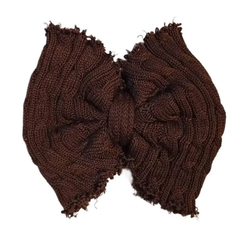 Brown Sweater Bow **Distressed Edges