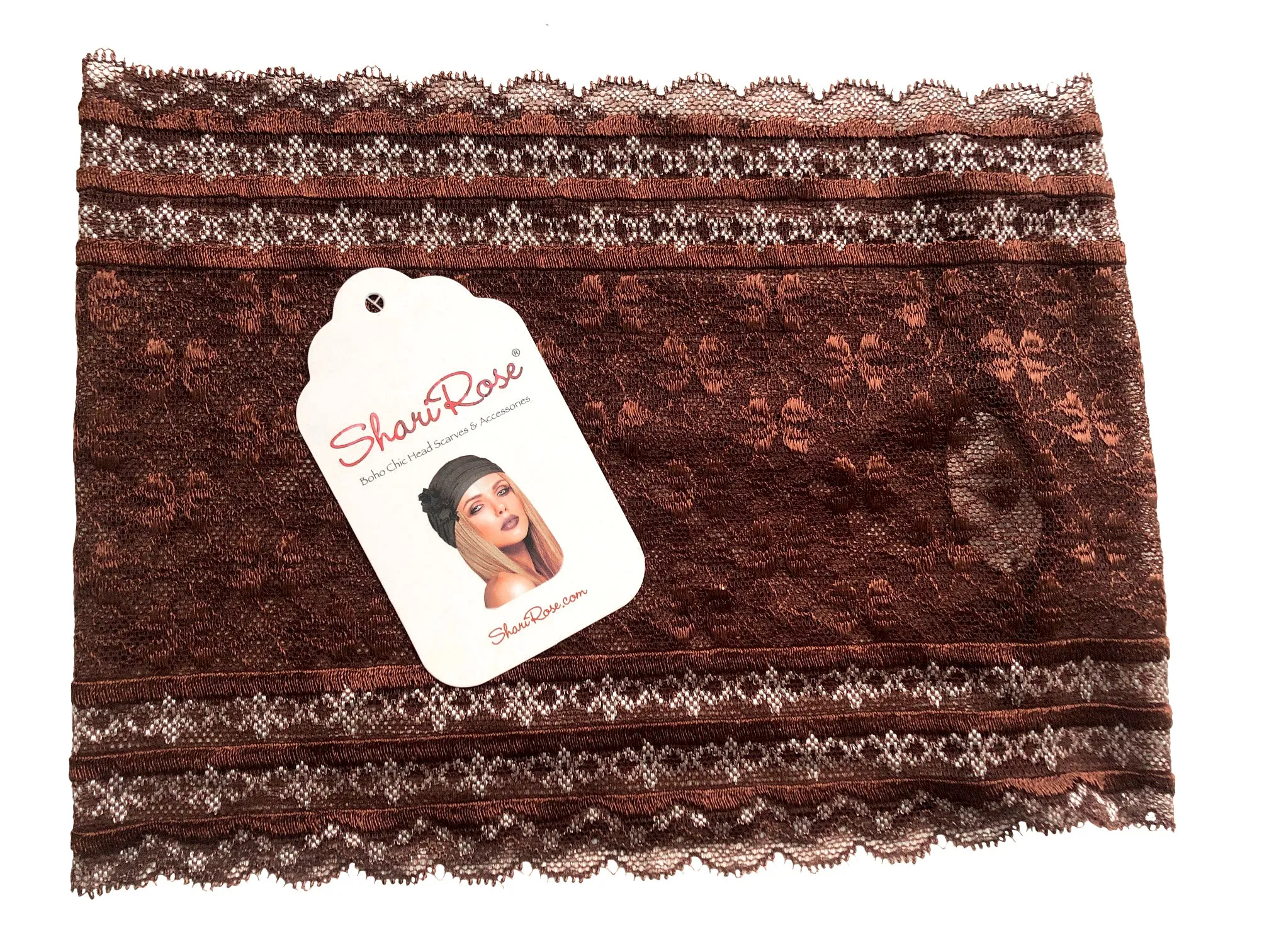 Brown vintage lace boho chic headband