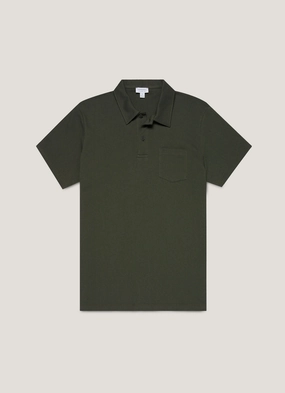 Brushed Inner Layer Men's Riviera Polo Shirt in Dark Green Trendy Business Men's Riviera Polo Shirt in Dark Green