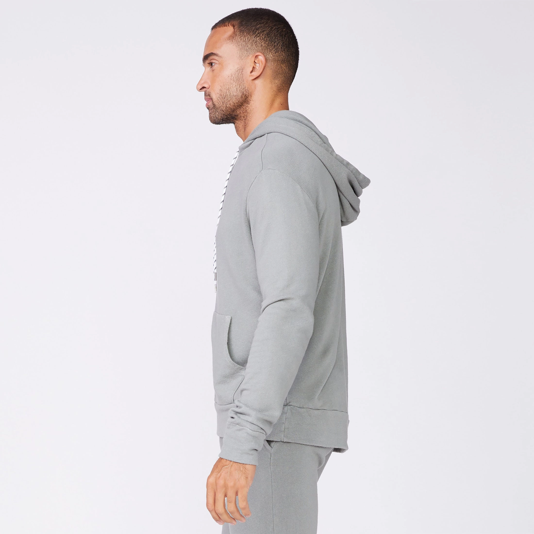 Bungee Cord Quarter Zip Hoody Stretch Woven Material